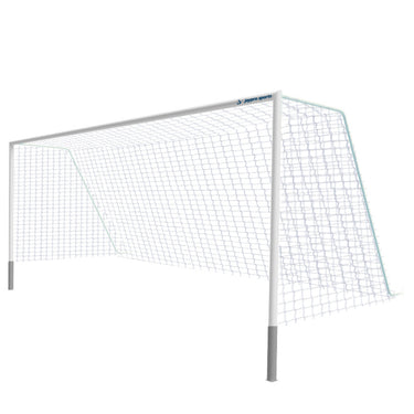 Soccer Goals - Classic Official Round Goal - Semi-Permanent with Standard Backstays (8 ft.H x 24 ft.W x 4 ft.B x 10 ft.D) - NFHS, NCAA, FIFA Compliant